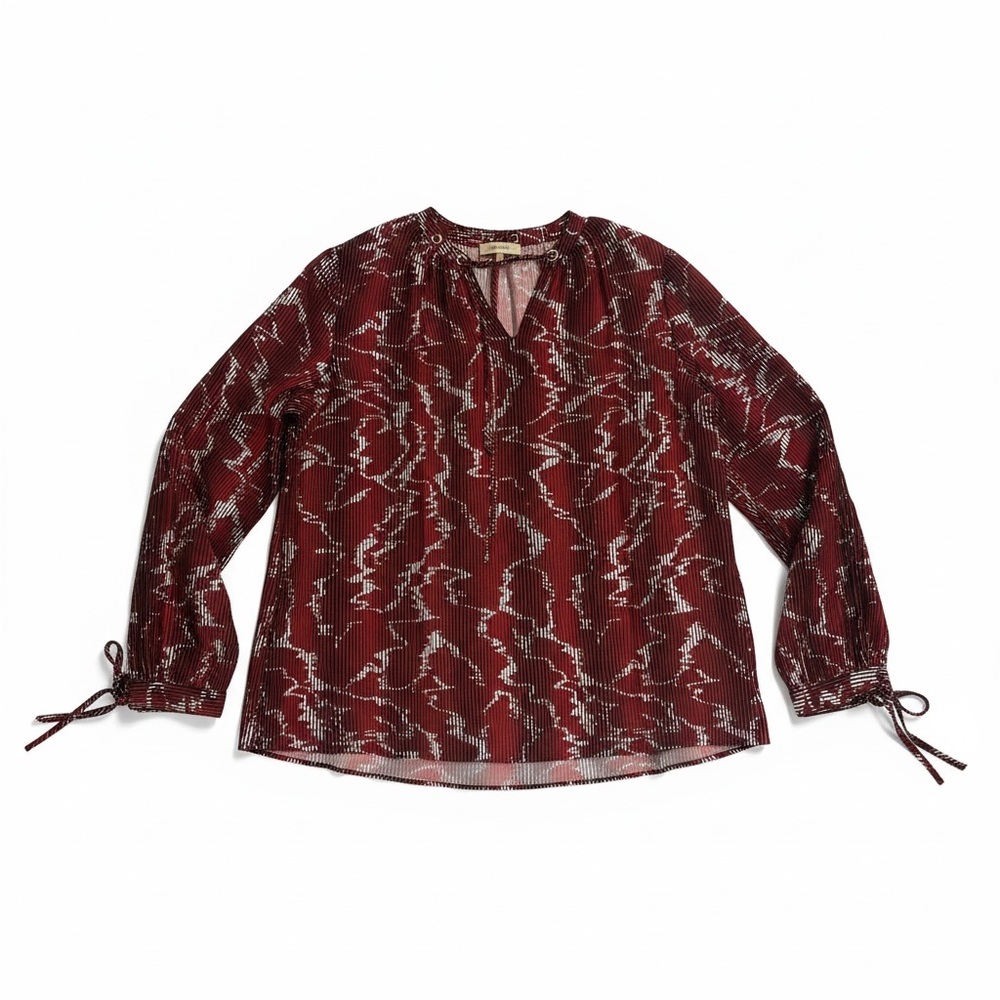 Hugo Boss Maroon Abstract Blouse